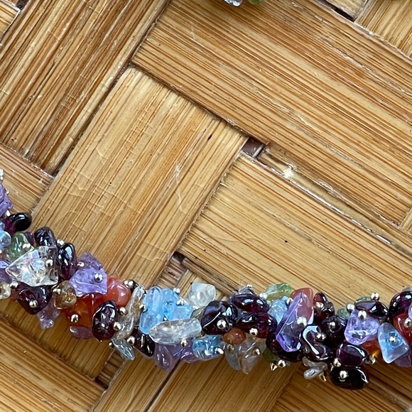 Stunning necklace & earring set semi precious stones vintage - Picture 6 of 12